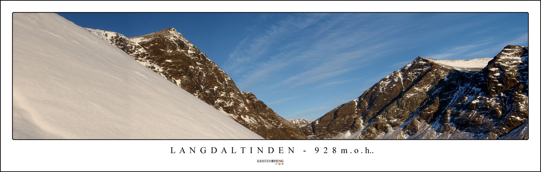 Panorama-Langdaltinden6.jpg - Utsikt mot Langdaltinden på vei opp. Toppen oppe til venstre i bildet.
