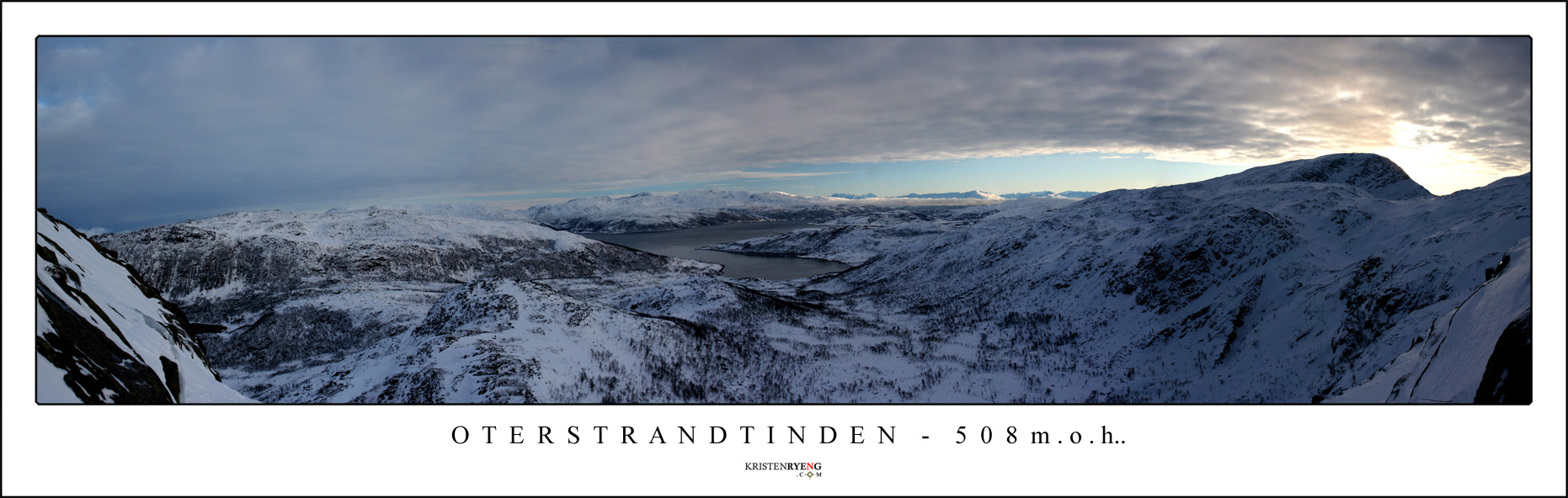 PanoramaOterstrandtinden.jpg - Utsikt fra Oterstrandtinden på Kvaløya. Dato : 15.02.09