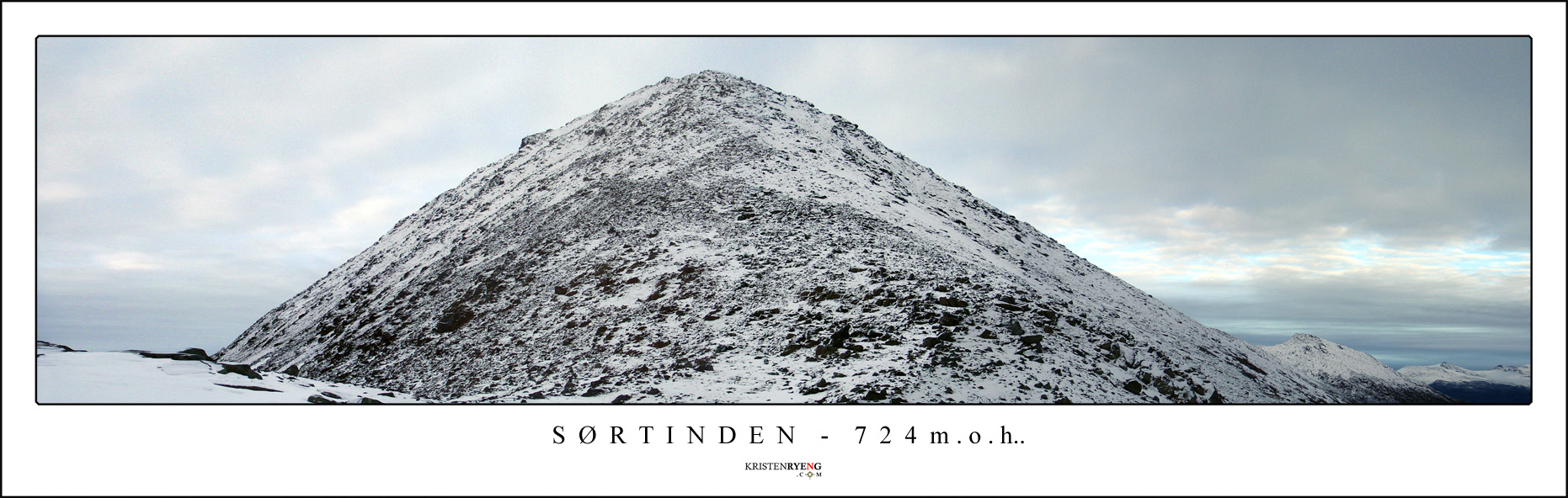 Panorama--Sortinden2.jpg - Utsikt mot Sørtinden (724 moh). Her med oversikt over siste ryggen opp mot toppen.