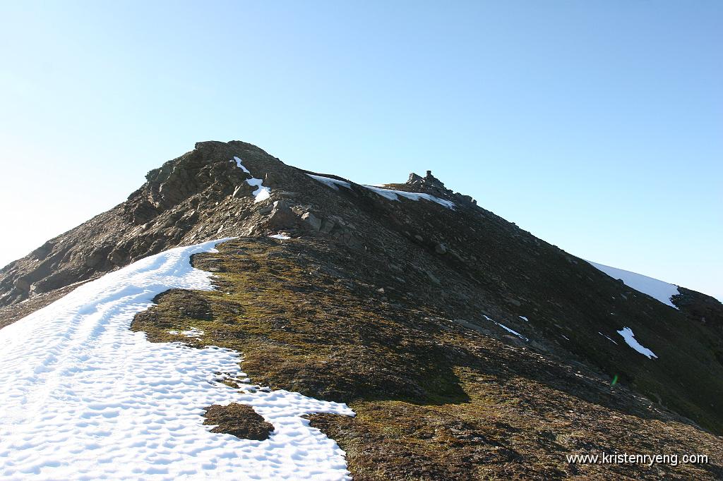 IMG_0092.JPG - Toppvarden ses bak i bildet. Enkel marsj de siste hundre metrene inn mot toppen.